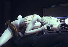 Yaoi femboy furry threesome with anubis dogboy, mew catboy, and bunnyboy in hard sex 😈