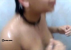 teen novinha sucks dick hidden in shower creampie