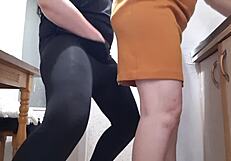 Two housekeepers take turns taking breaks while working in the kitchen