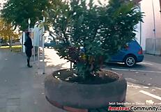 A genuine European encounter: A a German mom is approached and passionately kissed by a stranger
