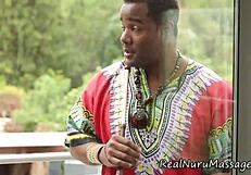 interracial masseuse blows big cock in nuru massage