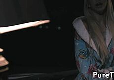 I watched a lesbian teen tribbing with a sapphic milf outdoors.