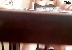 Beautiful Colombian teen stepsister flashes her panties under miniskirt in voyeur scene.