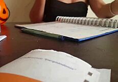 Beautiful Colombian teen stepsister flashes her panties under miniskirt in voyeur scene.