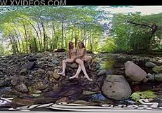 Yanks Amateurs Ana Molly and Belle in Lesbian Outdoor Fun!