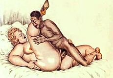 Vintage erotic drawings from retro cartoons