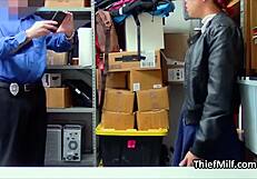 Officer Fucks MILF Asian Pussy in Detailed Office Scene