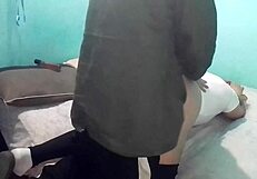 We fuck doggystyle on a cold day in the double bed