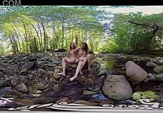 Yanks Amateurs Ana Molly and Belle in Lesbian Outdoor Fun!