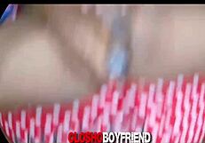 Black teen girlfriend plays with dildo in pussy