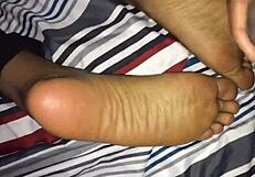 Trim retro ebony footjob film.