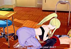 Edward and Winry engage in intense fast handjob sex