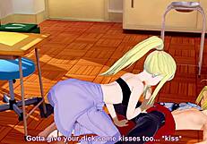 Edward and Winry engage in intense fast handjob sex