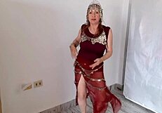 Hey, check out hot milf MariaOld teasing with huge tits in oriental cosplay style.