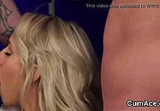 The hot stunner eagerly sucks and gets a facial cumshot