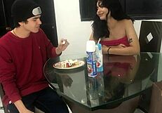 I get so horny sucking cock with strawberry and cream, leading to deepthroat and creampie