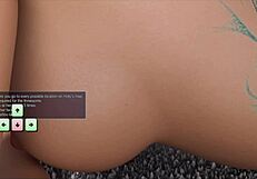 Redhead with big tits in erotic leap