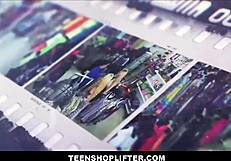 Blonde Shop Girl Takes Officer's Monster Cock