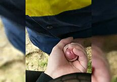 Bent Over in Public Bushes: Rough Sex with Dildo and Flashing.