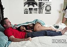 Stepmom's busy stepdaughter's pussy is free for intense action with ariana starr and sandy love