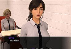 Nudist school: Performing as the inspector results in passion set scenes