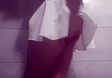 Tight wet only with a trans female in checkered woolen skirt