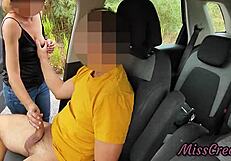 Damn, Cute Girl Gives Blowjob in Public Lot After Seeing My Cock - Misscreamy!