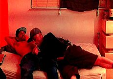 He bends over and gets fucked balls deep in doggystyle