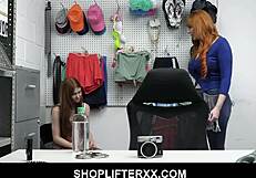 redhead teen caught stealing lube, stepmom says fuck the officer 😏