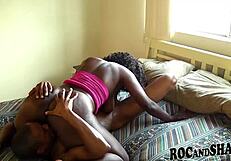 Ebony Couple's Hardcore Anal Sex and Blowjob Cumshot