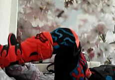 gay biker in motocross costume gets boots tread 😏