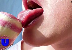 Ever wonder how I suck ice cream just like a hard cock for fun?