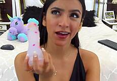 perfect model feels intense pleasure blowing on webcam passionately.