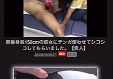 asian girl jerks off in car