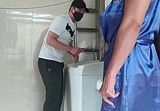 Technician Eats Hot Client After Washing Machine Fix