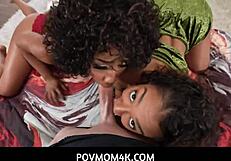 Povmom4k: Ebony Teen Sarah Lace Can't Resist Her MILF Stepmother