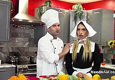 Oily Dinner Table Anal Action with Chef Nick Goes Hard