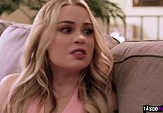 skyler storm fucks nathan bronson doggystyle while haley spades, his stepcousin, watches and gets turned on for girl on girl action with cum on ass