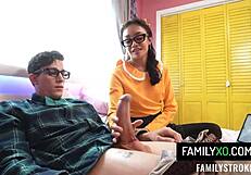 Asian teen stepsister Jade Kimiko is a triumphant big cock skills performer