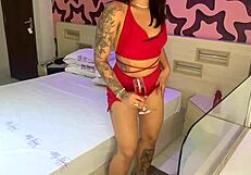 Latina brunette amateur gets muff dived and anal fucked, cumming inside