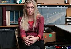 Stepdaughter offers herself to save her stepmom from shoplifting consequences.