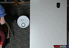 Stepdaughter offers herself to save her stepmom from shoplifting consequences.