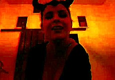 Teen witch in lingerie rides and fingers big tits on halloween