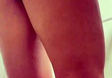 In the hidden bathroom, the big dick gets licked intensely by the pussy hungry gal