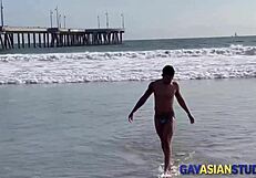 Gay asian boldly eats stud's ass in hd