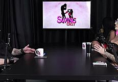 Glam Teen in Sheer Lingerie Teases Swingers Group BDSM?