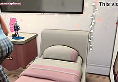 Night of temptation seducing stepsister is completed with intense penetration of her narrow hole – Sims 4 – 3D animation