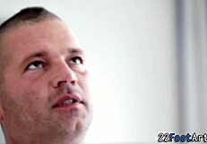 i give sexy footjob and handjob as blonde babe leading to cumshot