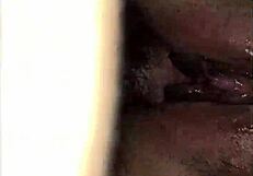 close up view of asian pussy getting fucked in intense one on one session