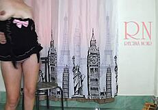 Regina Noir Posing for Double Pussy Show in Full Video